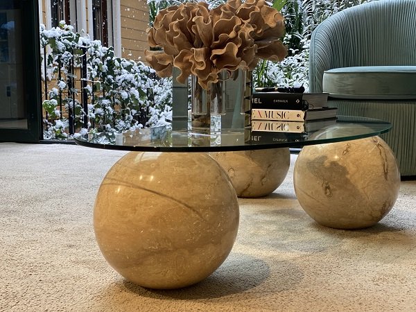 Amorphous Model Travertine Coffee Table